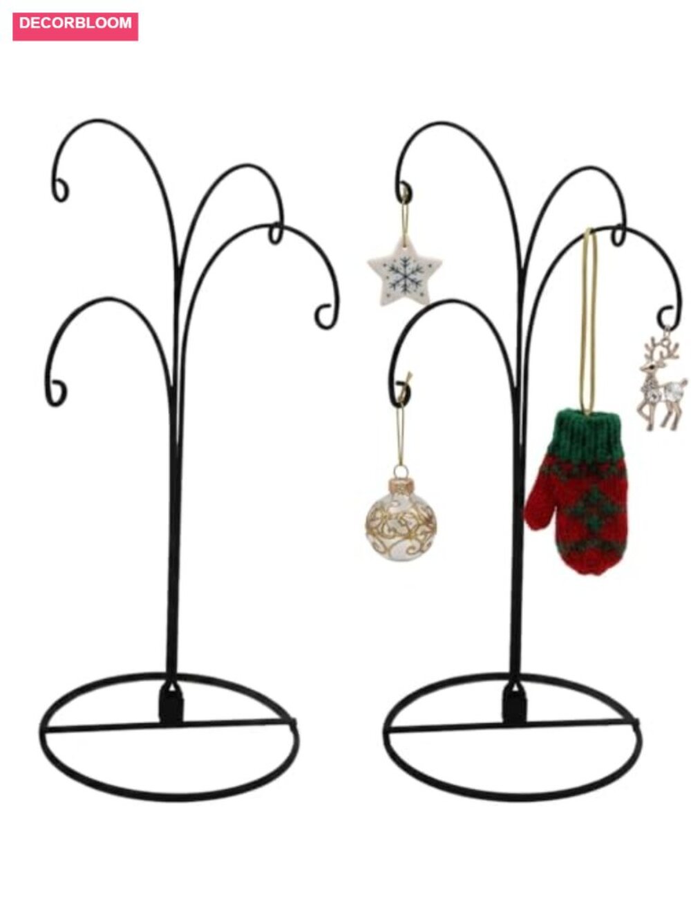12 Inch Metal Ornament Display Stand Holder 4-Arm Tabletop Hanger 2 Pack